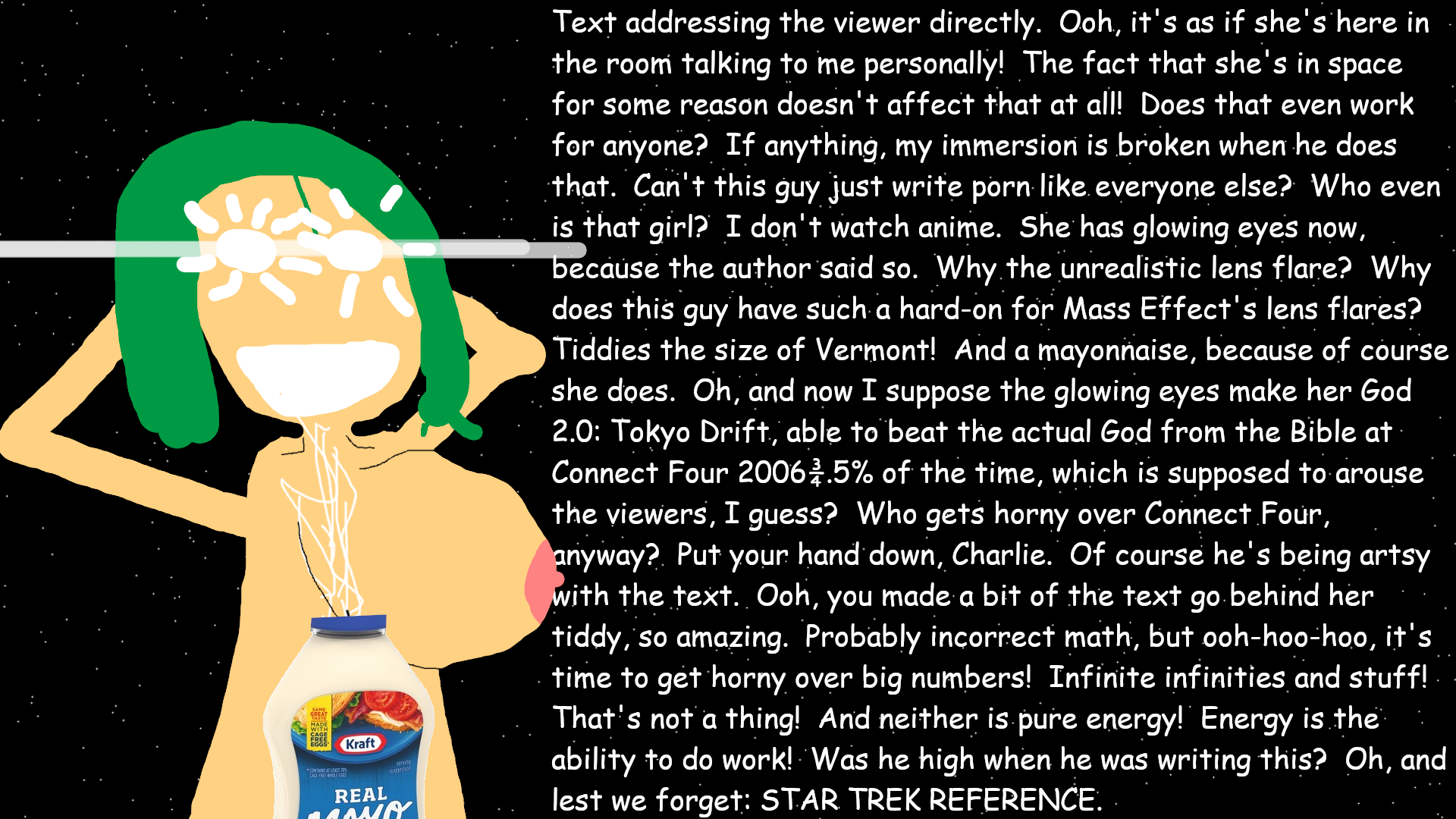 The same exact image, only the penis has a bottle of mayonnaise slapped over it, making it entirely safe for the puritans who run DeviantArt.